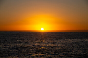 Beautiful sunset in the Atlantic Ocean waters