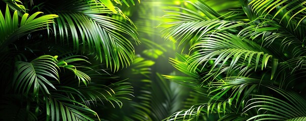 Green palm leaves as background. Palm Sunday concept. - obrazy, fototapety, plakaty