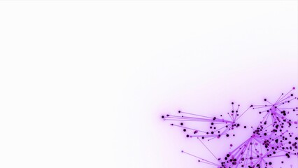 futuristische pink rosa leuchtende synchrone Netzwerkverknüpfungen mit Knotenpunkten, Fraktal, Muster, Kreis, Verbindungen, KI, Internet, Server, Plexuseffekt, System, FTTH, Daten, leuchten
