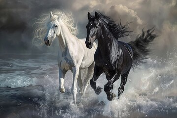Dreams Take Flight: Fantastic Horse Duo Artwork