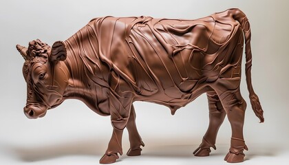 brown chocolate cow statue art edible 
