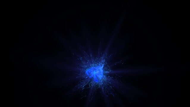 Blue particle light fly up with dot light 4k animation footage