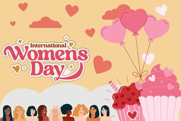 International Women's Day.  Women empowerment. International Women's Day  banner. International women's day vector illustration. International women's day flat design vector illustration.