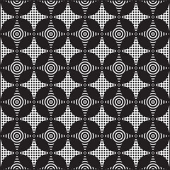 Black and white geometric seamless pattern background