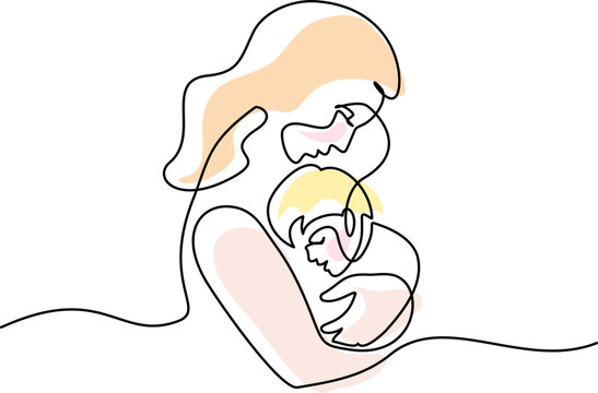 recommend clip art: Happy Mother day card. Mother kissing baby.