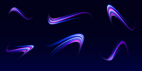 Panoramic high speed technology concept, light abstract background