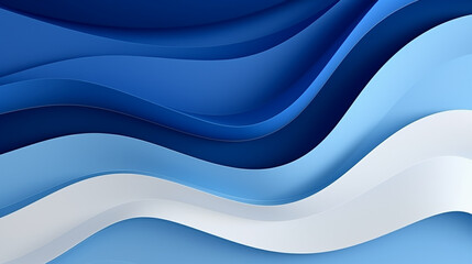 Obraz premium Paper art cartoon abstract waves. Paper carve background. Modern origami design