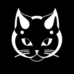Fototapeta premium cat kitten business icon logo clipart cartoon character illustration doodle black and white