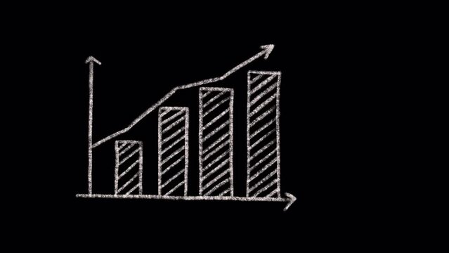 Hand drawn animation of a graph. Video clip with alpha channel.