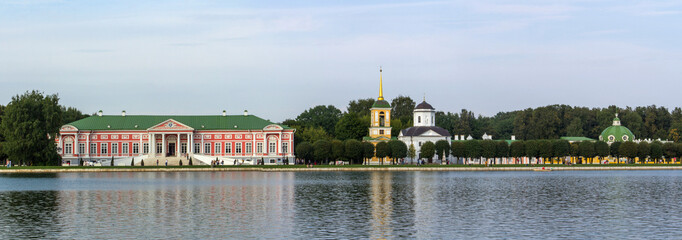 Panorama of Kuskovo estate in Moscow, Russia.