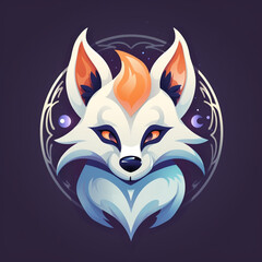logo template for an happy fantasy animal's face illustration сreated with Generative Ai