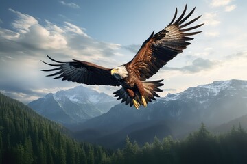 3d eagle rendering while flying