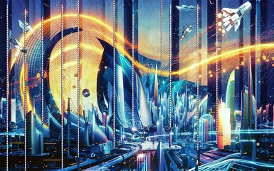 City of the future. Abstract graphic