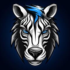 A mascot logo of a zebra head wearing cap for a s club or team animal mascot logotype сreated with Generative Ai