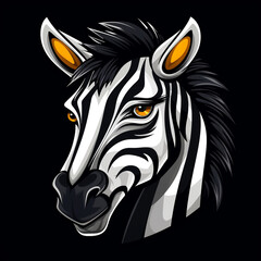 A mascot logo of a zebra head wearing cap for a s club or team animal mascot logotype сreated with Generative Ai