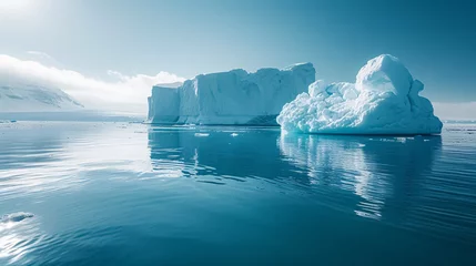 Foto op Aluminium Antarctic landscape with icebergs and ice floes in the ocean.  © korkut82