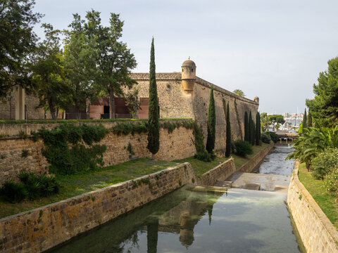 Es Baluard old fort building by Torrent de Sa Riera, Palma
