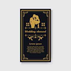 Luxury wedding flyer and invitation card template concept