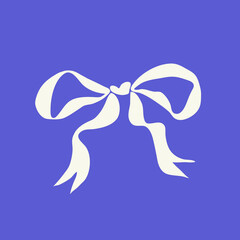 Decorative white bow. Wedding celebration, holiday, party decoration, gift, present concept