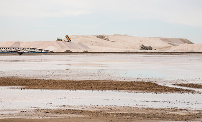 Salins d’Aigues-Mortes, Camargue, France. Europe's largest salt marshes Salin-de-Giraud, sea salt...