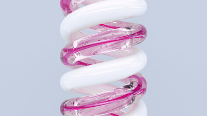 Close Up of a Pink and White Helix