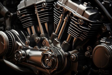 a close up of a motorcycle engine