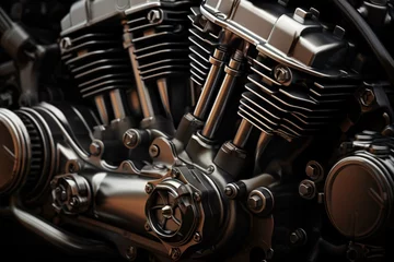 Cercles muraux Moto a close up of a motorcycle engine