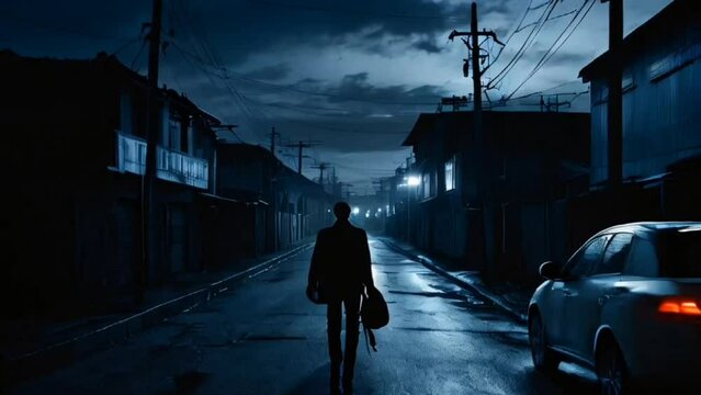 silhouette of lonely man