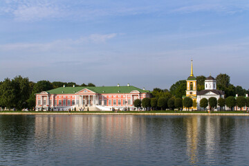 Kuskovo palace and the Church of the All-Merciful Savior in Kuskovo, Moscow.