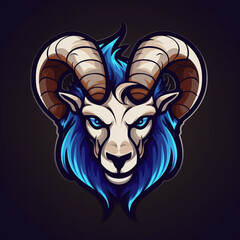 A mascot logo of a goat head wearing cap for a club or team animal mascot logotype сreated with Generative Ai