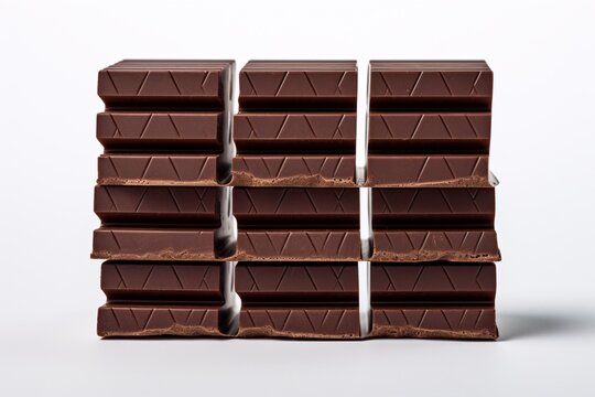 a stack of chocolate bars