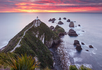 Nugget Point Leuchtturm, Otago, Südinsel, Neuseeland, Ozeanien