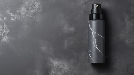 Fototapeta premium Beauty products for men. Black cosmetic bottle unbranded on dark background