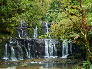 Purakaunui Falls, Catlins, Otago, Südinsel, Neuseeland, Ozeanien