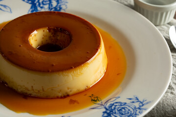 pudim de leite or brazilian pudding with condensed milk