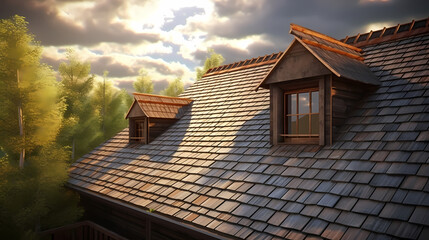 house roof,house roof top view - obrazy, fototapety, plakaty