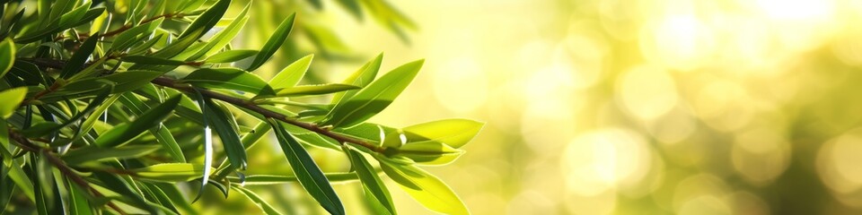 Obraz premium green leaves and twigs background.