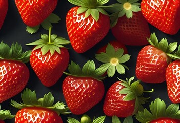 Collection of Fresh Strawberries - obrazy, fototapety, plakaty
