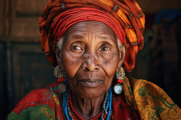 Naklejka premium Portrait of an old woman