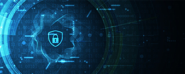 Cyber security and information or network protection. Future cyber technology web services for business and internet project