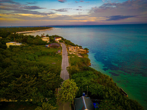 Twilight Hues over the Coastal Road of Bantayan Island, Philippines