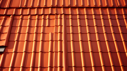 Close-up of roof of house with blue sky