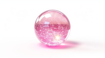 glass pink ball with glitter.
