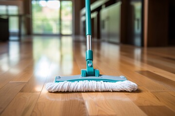 a mop on a hardwood floor