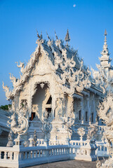 CHIANG RAI, THAILAND - FEBRUARY 2019: wat Rong Khun The famous White Temple in Chiang Rai, Thailand