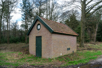 Pump service building in the Netherlands near Hilvarenbeek for water management