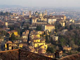 Fototapeta premium Bergamo Città Alta from San Vigilio