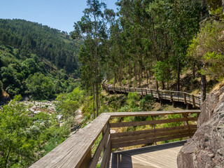 Passadiços do Paiva wooden walkway along the wild river Paiva gorge