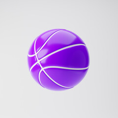 Basketball icon isolated over white background. 3D rendering.