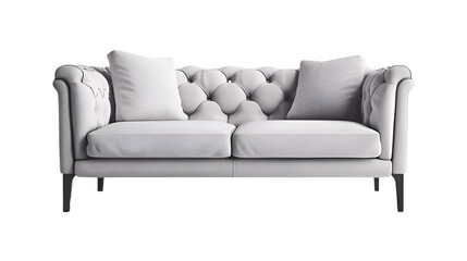 Fototapeta premium Modern sofa standing out, captured with precision and clarity in high definition, transparent background